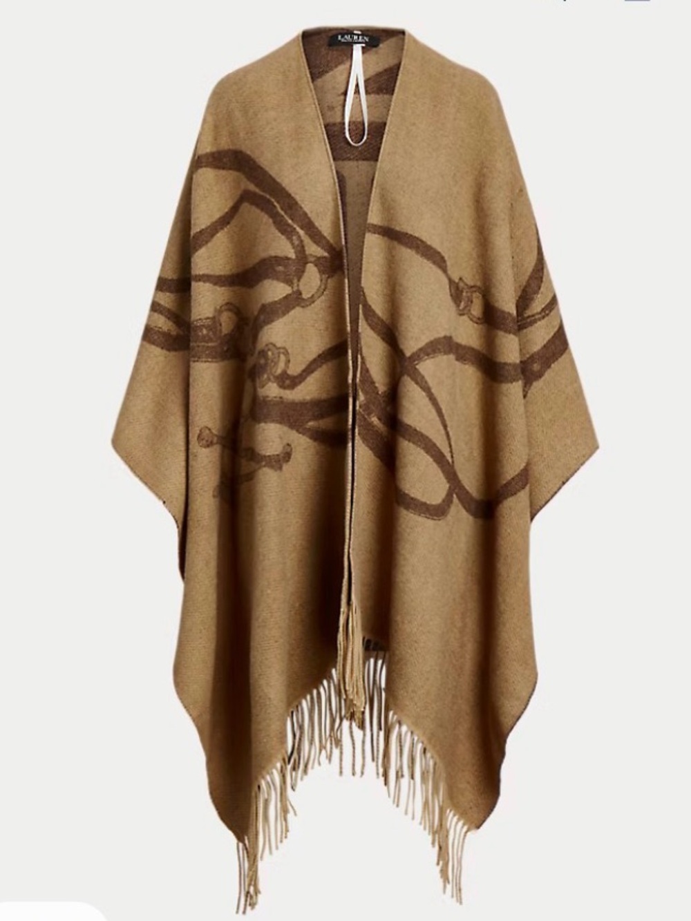 NWT Lauren Ralph Lauren Equestrian Wool Wrap Poncho Scarf Size OS
